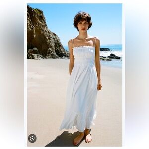 NEW ZARA WHITE VOLUMINOUS DRESS - summer perfection